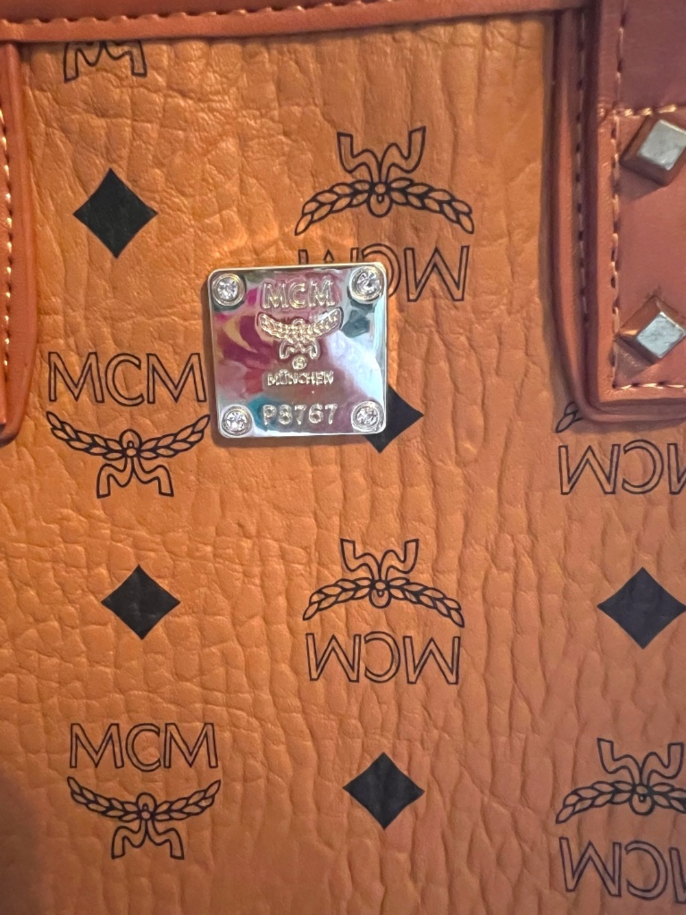 MCM Anya Cognac Visetos Mini Tote Crossbody Bag - Picture 3 of 16